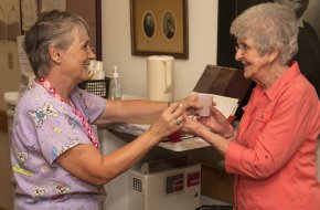 Residents receive daily assistance with meds